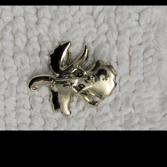 ❤️Amethyst purple & gold tone Brooch pin - Picture 3 of 3